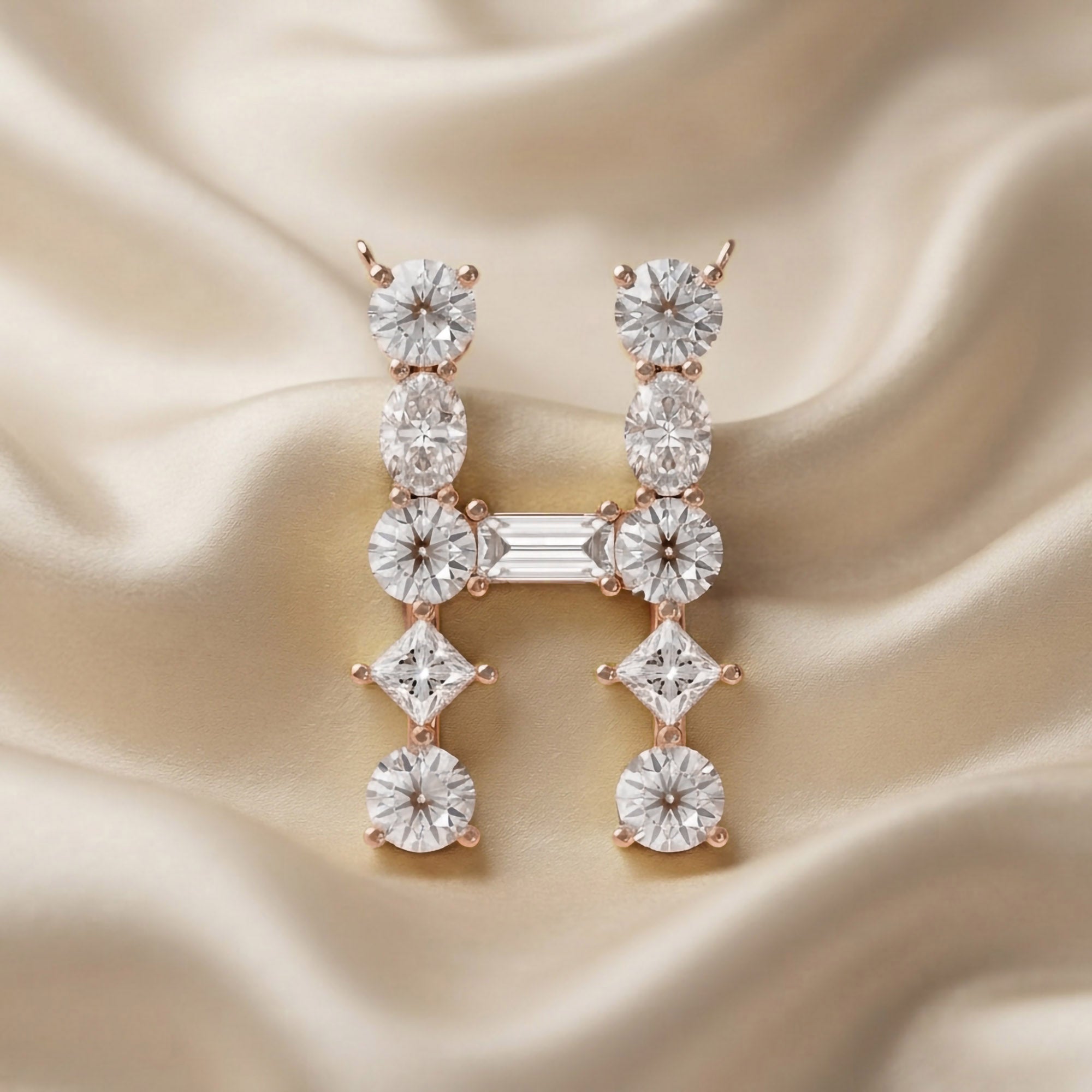 Initial Letter Pendant Multi Shape Lab Grown Diamond