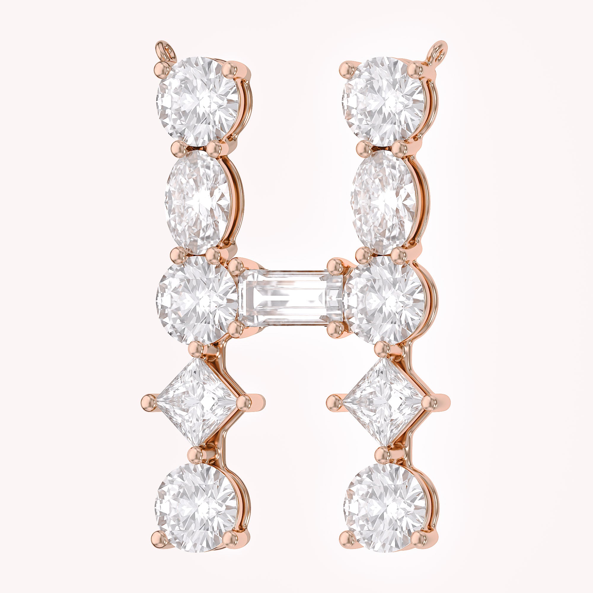 Initial Letter Pendant Multi Shape Lab Grown Diamond