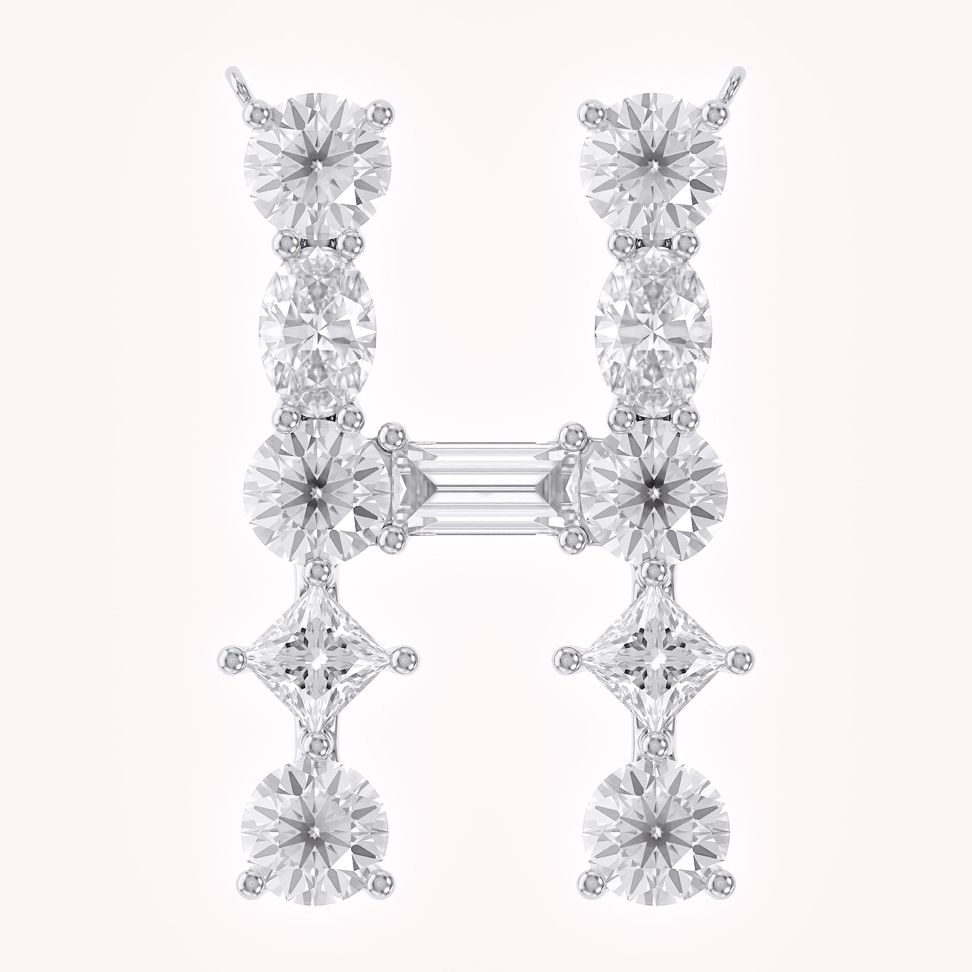 Initial Letter Pendant Multi Shape Lab Grown Diamond
