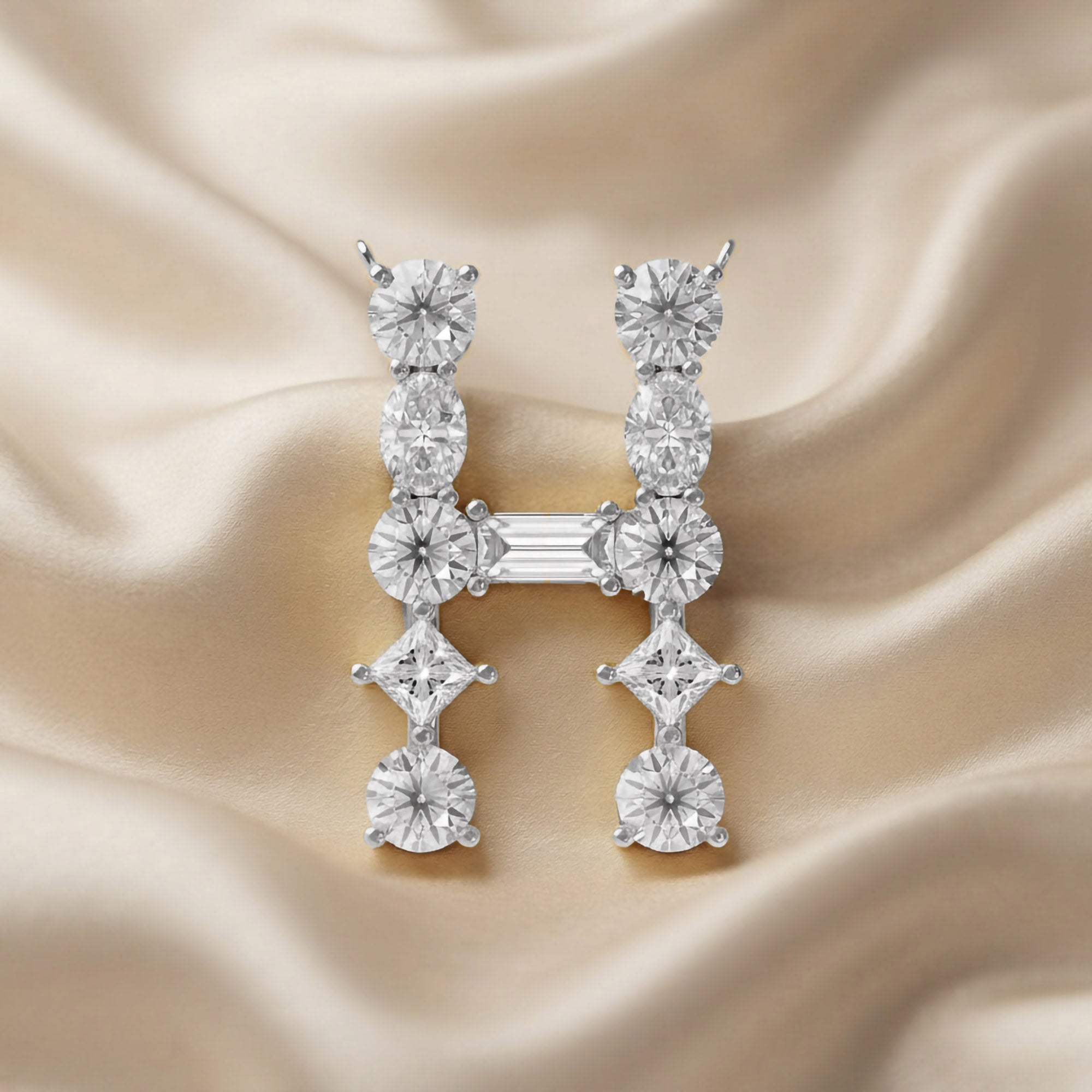 Initial Letter Pendant Multi Shape Lab Grown Diamond