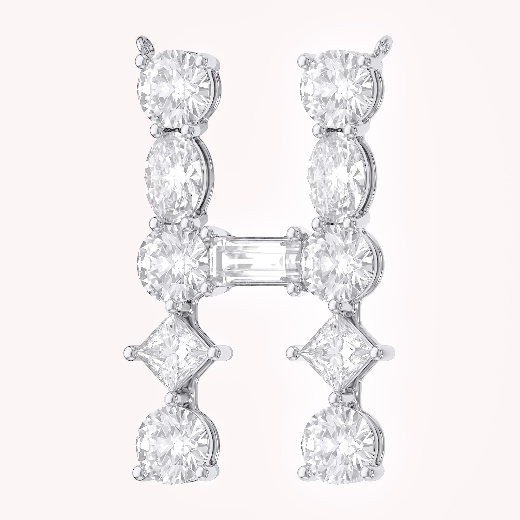 Initial Letter Pendant Multi Shape Lab Grown Diamond