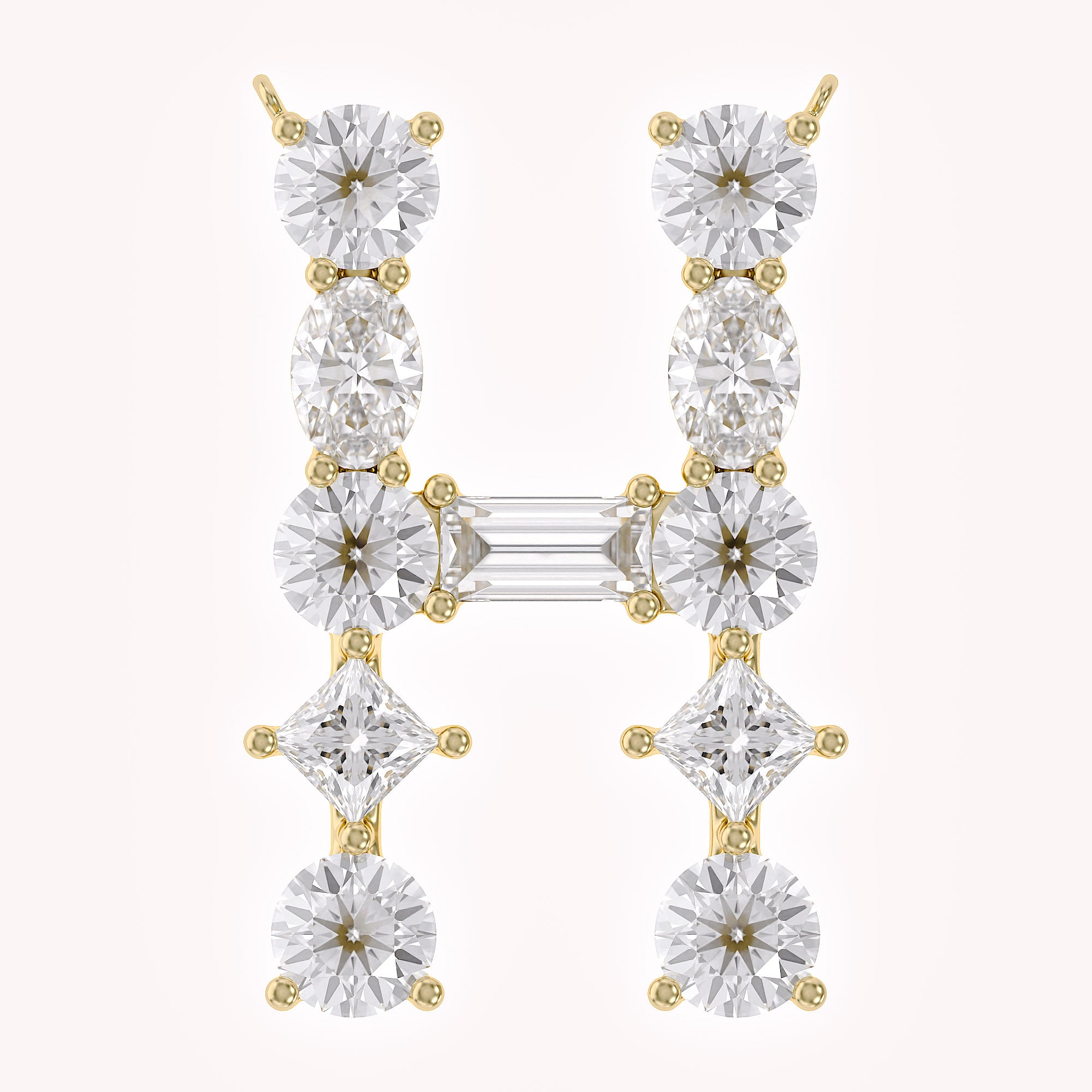 Initial Letter Pendant Multi Shape Lab Grown Diamond
