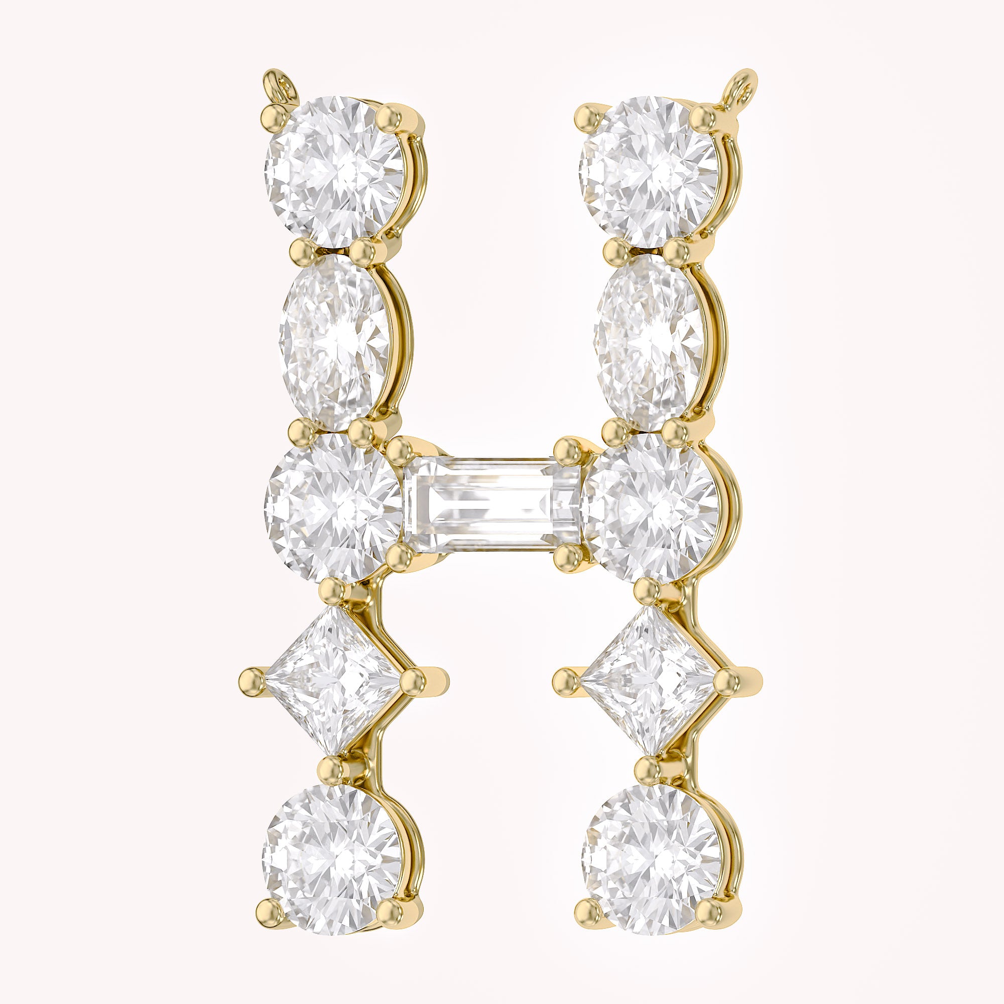 Initial Letter Pendant Multi Shape Lab Grown Diamond