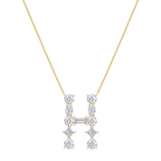 Initial Letter Pendant Multi Shape Lab Created Moissanite Diamond