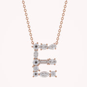 Initial Letter Pendant Necklace Multi Shape Lab Created Moissanite Diamond