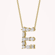 Initial Letter Pendant Necklace Multi Shape Lab Created Moissanite Diamond