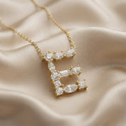 Initial Letter Pendant Necklace Multi Shape Lab Created Moissanite Diamond
