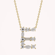 Initial Letter Pendant Necklace Multi Shape Lab Created Moissanite Diamond