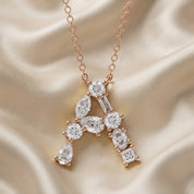 Initial Letter Pendant Necklace Multi Shape Lab Created Moissanite Diamond
