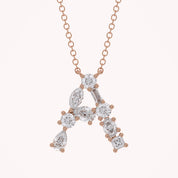 Initial Letter Pendant Necklace Multi Shape Lab Created Moissanite Diamond