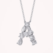 Initial Letter Pendant Necklace Multi Shape Lab Created Moissanite Diamond