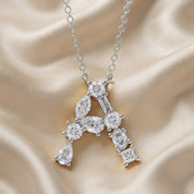 Initial Letter Pendant Necklace Multi Shape Lab Created Moissanite Diamond