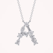 Initial Letter Pendant Necklace Multi Shape Lab Created Moissanite Diamond