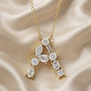 Initial Letter Pendant Necklace Multi Shape Lab Created Moissanite Diamond