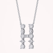 Initial Letter Pendant Necklace Multi Shape Lab Created Moissanite Diamond
