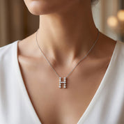 Initial Letter Pendant Necklace Multi Shape Lab Created Moissanite Diamond