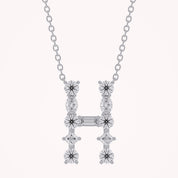 Initial Letter Pendant Necklace Multi Shape Lab Created Moissanite Diamond