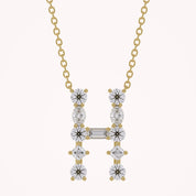 Initial Letter Pendant Necklace Multi Shape Lab Created Moissanite Diamond