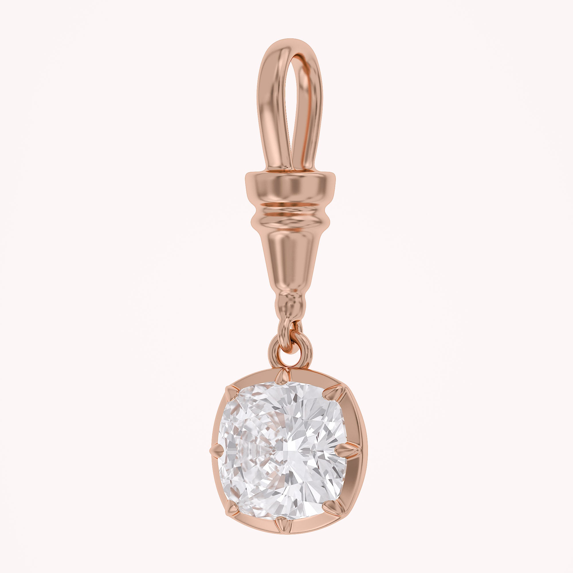 Cushion-Cut Dog Clip Bail Pendant | Lab-Grown Diamond