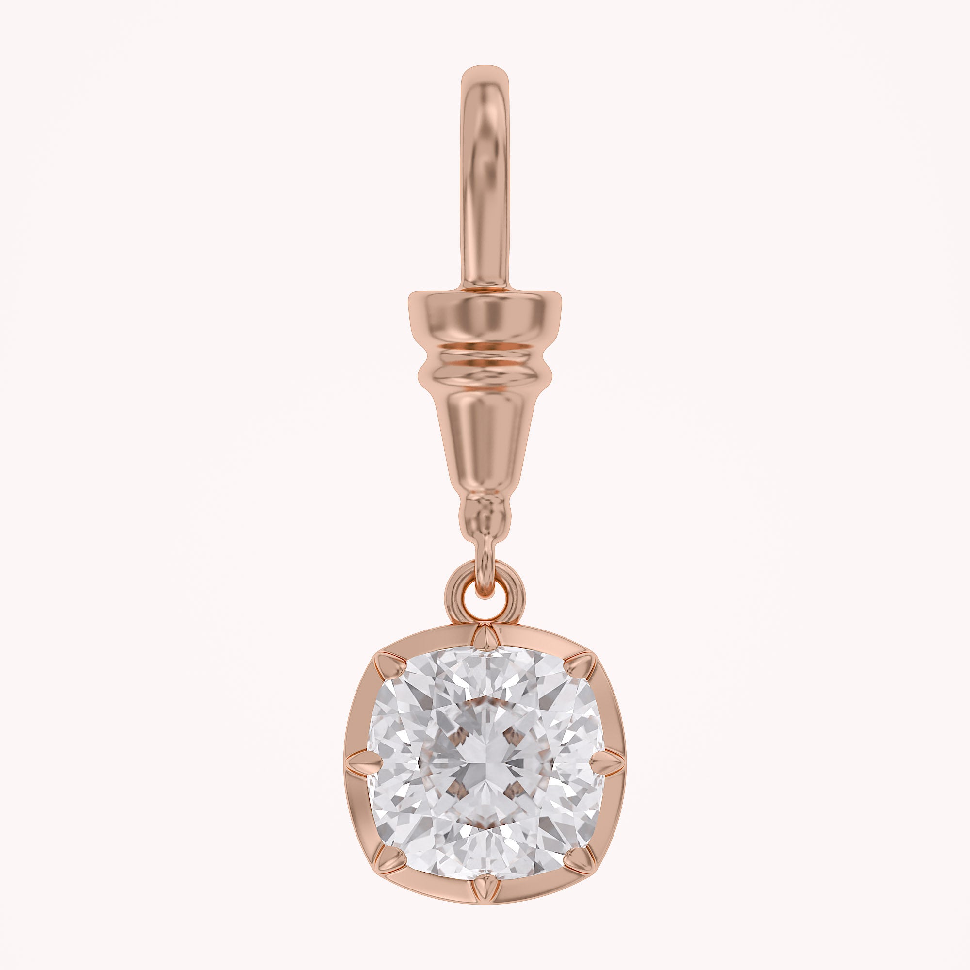 Cushion-Cut Dog Clip Bail Pendant | Lab-Grown Diamond