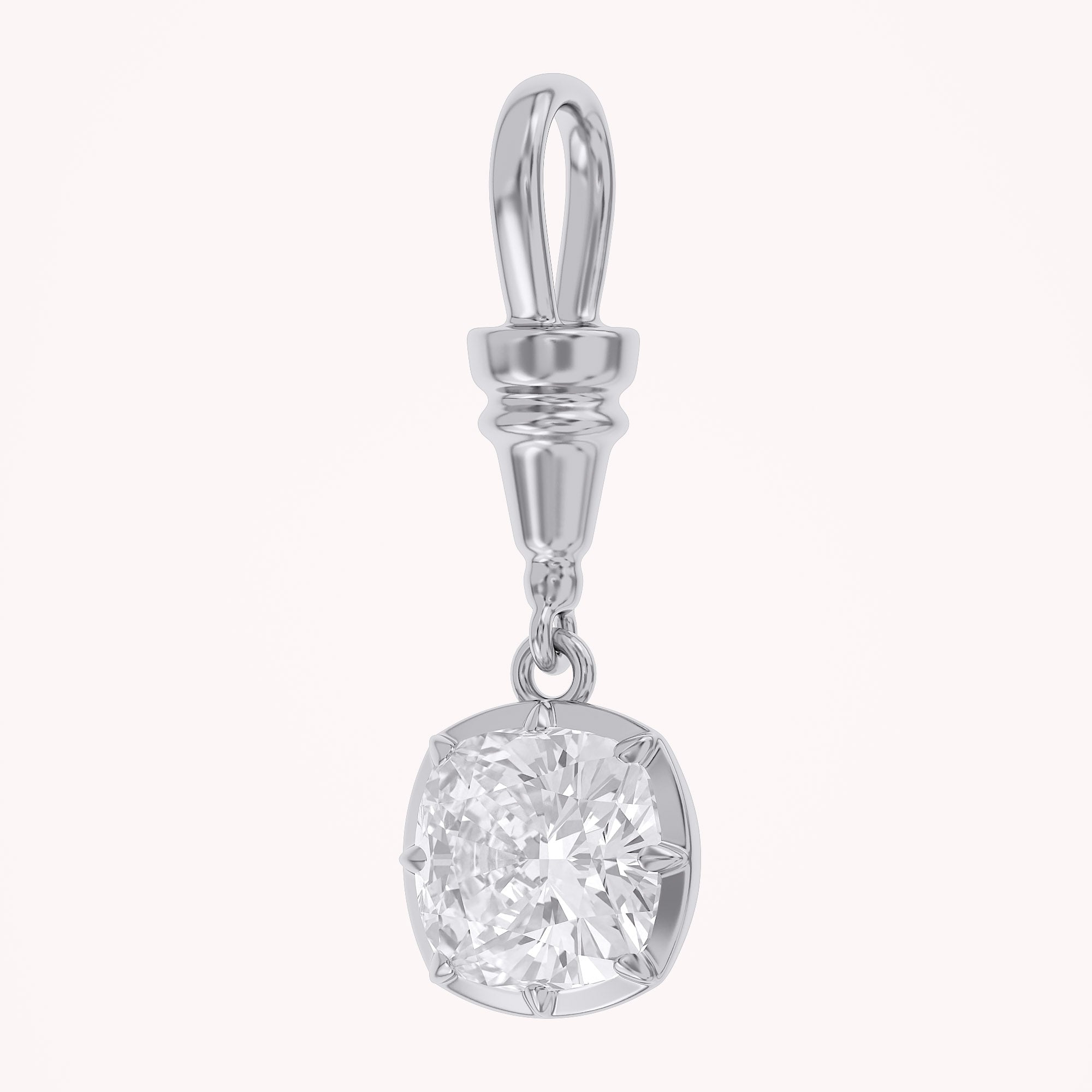 Cushion-Cut Dog Clip Bail Pendant | Lab-Grown Diamond