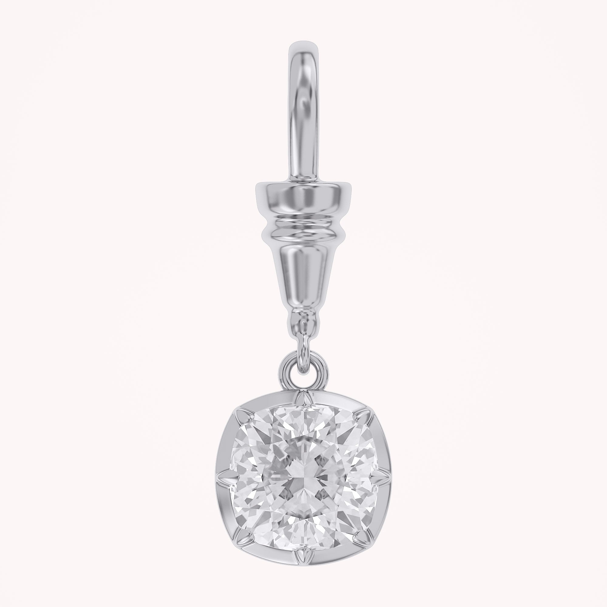 Cushion-Cut Dog Clip Bail Pendant | Lab-Grown Diamond