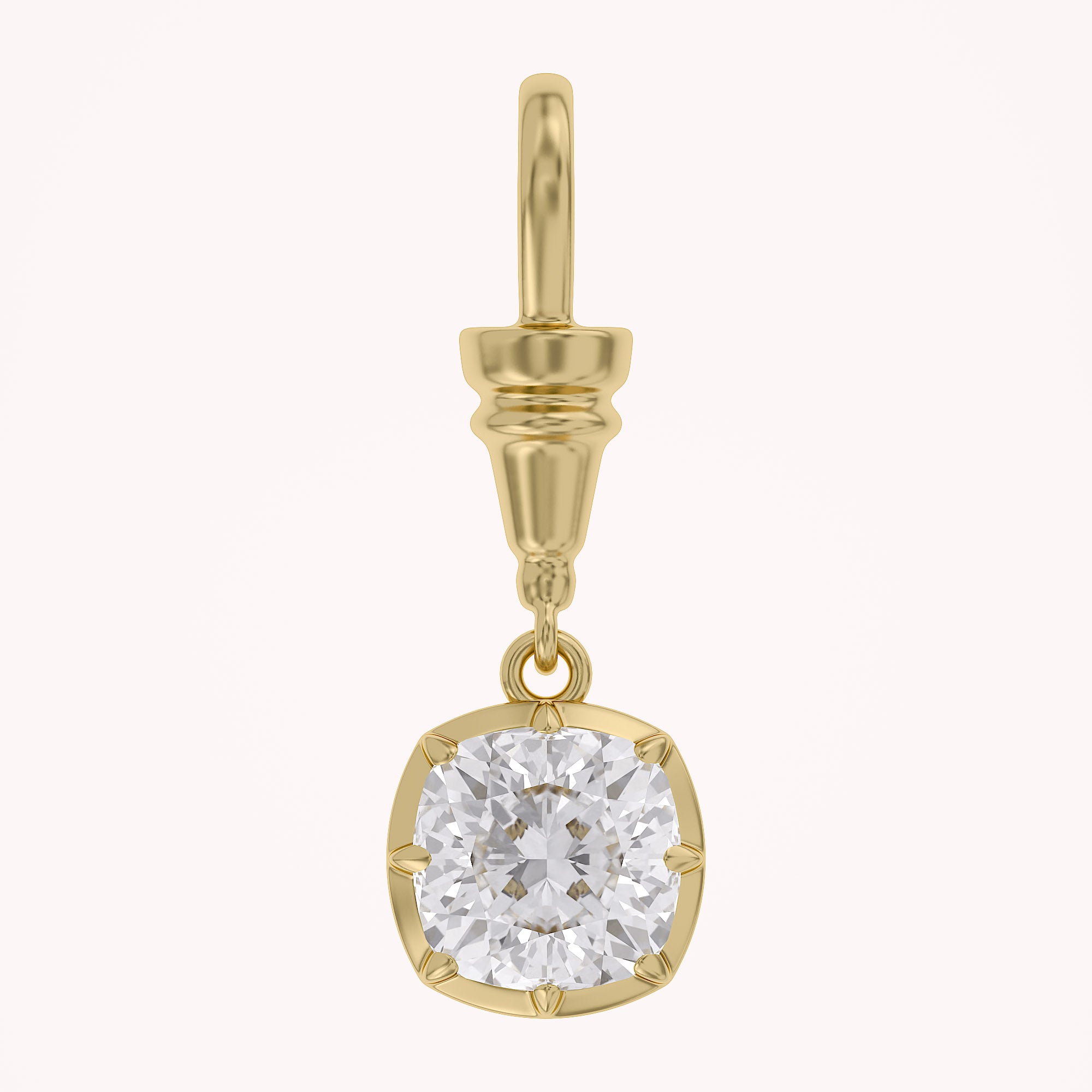 Cushion-Cut Dog Clip Bail Pendant | Lab-Grown Diamond