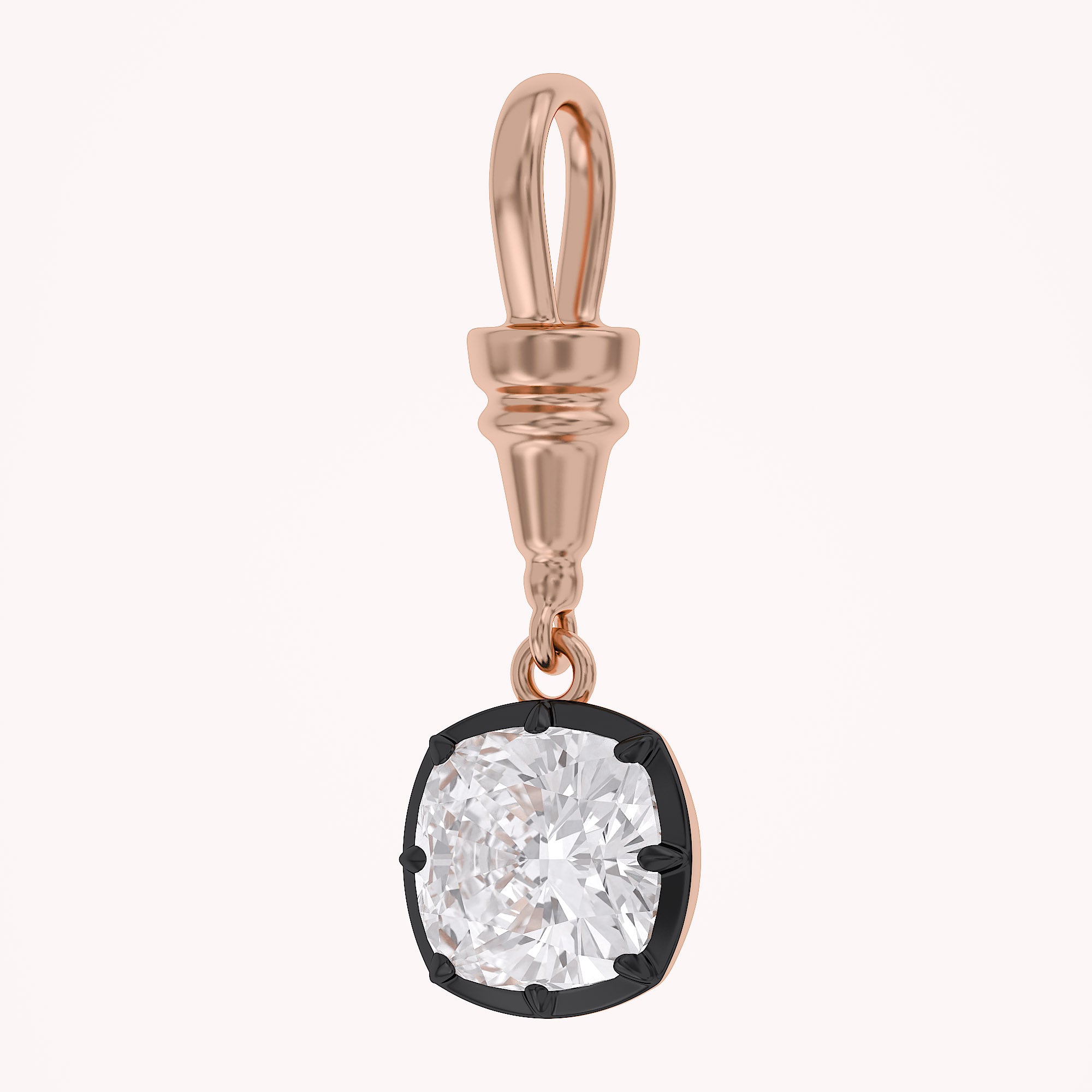 Cushion-Cut Dog Clip Bail Pendant | Lab-Grown Diamond