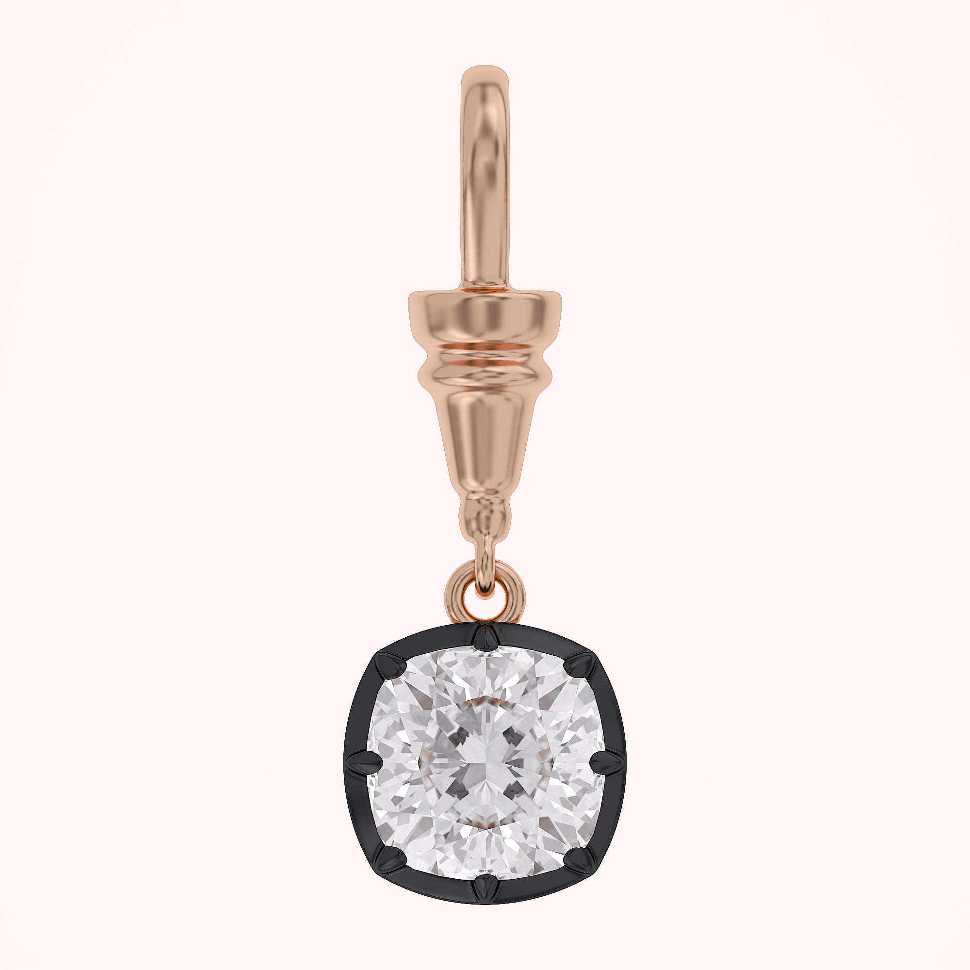 Cushion-Cut Dog Clip Bail Pendant | Lab-Grown Diamond