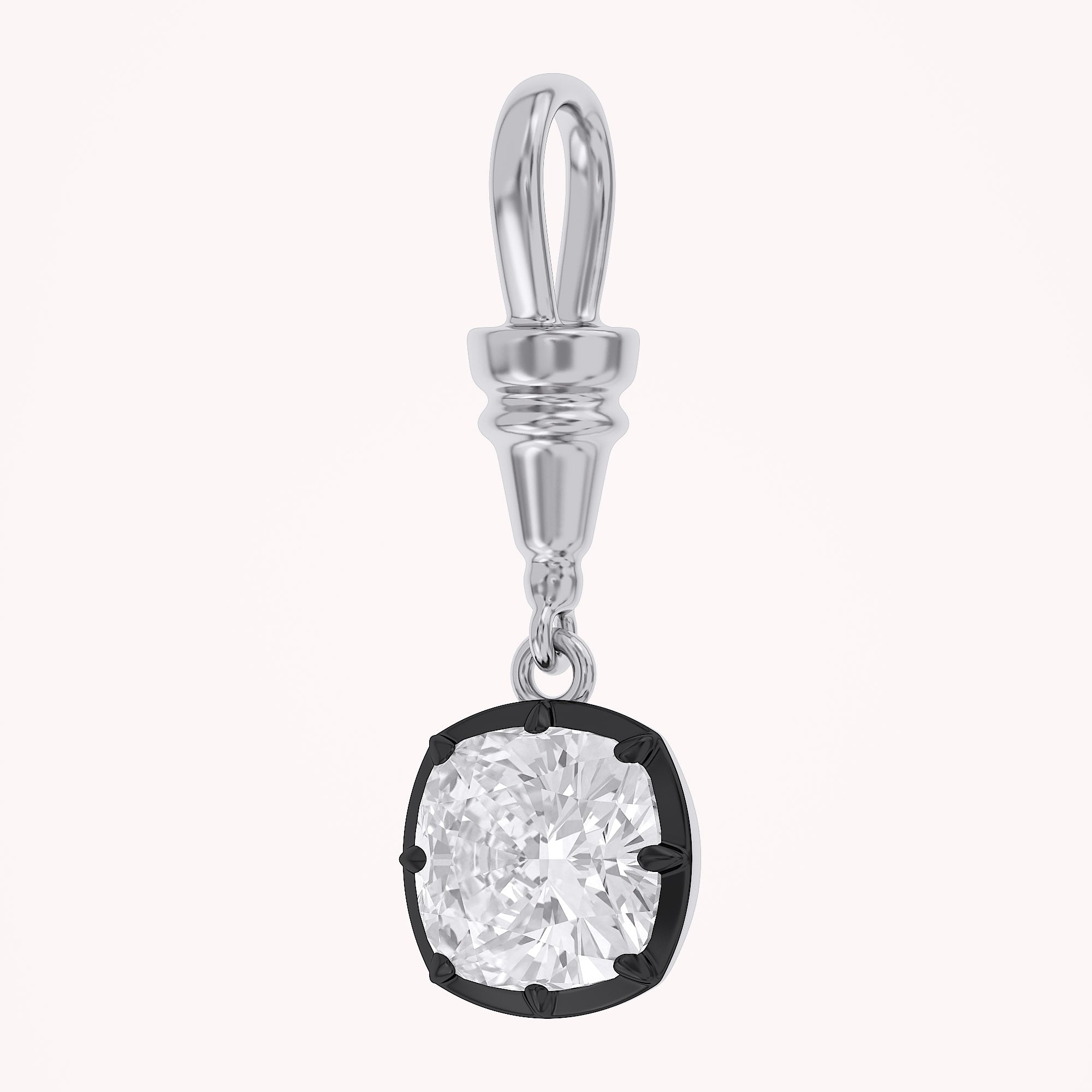 Cushion-Cut Dog Clip Bail Pendant | Lab-Grown Diamond