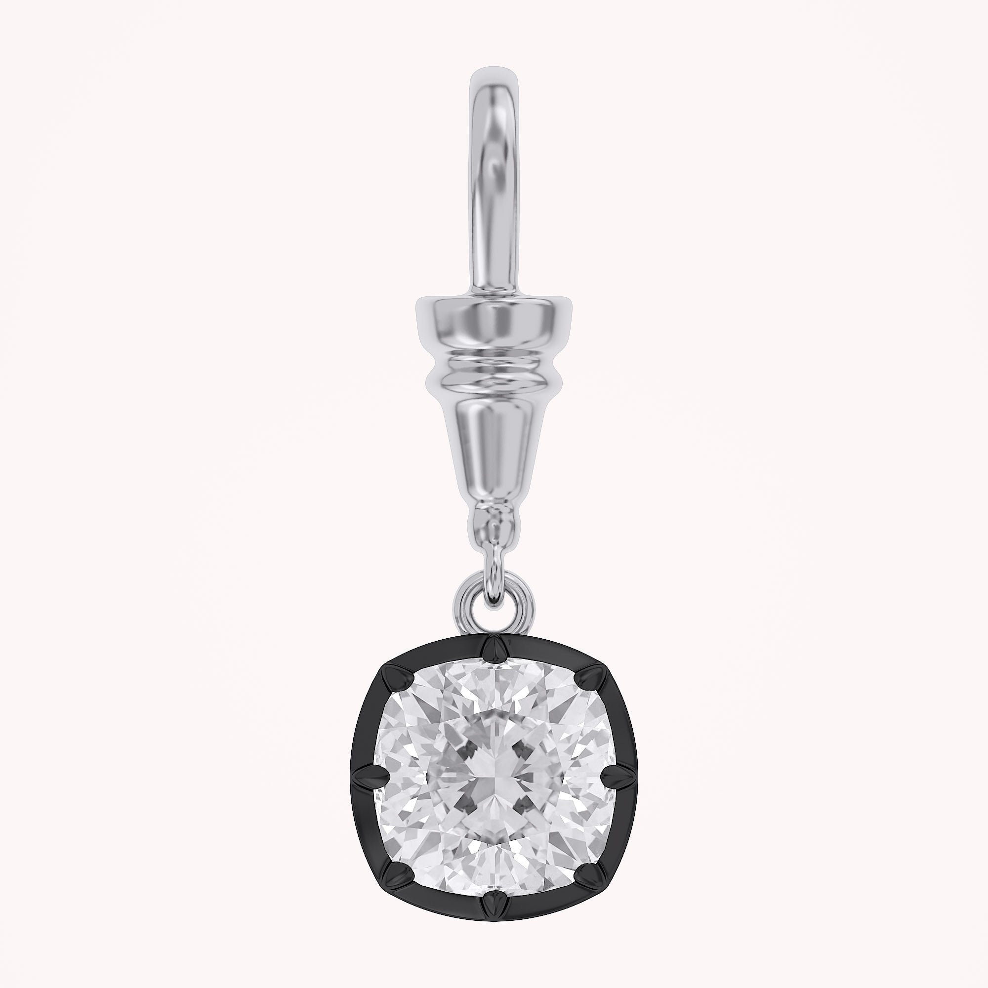 Cushion-Cut Dog Clip Bail Pendant | Lab-Grown Diamond