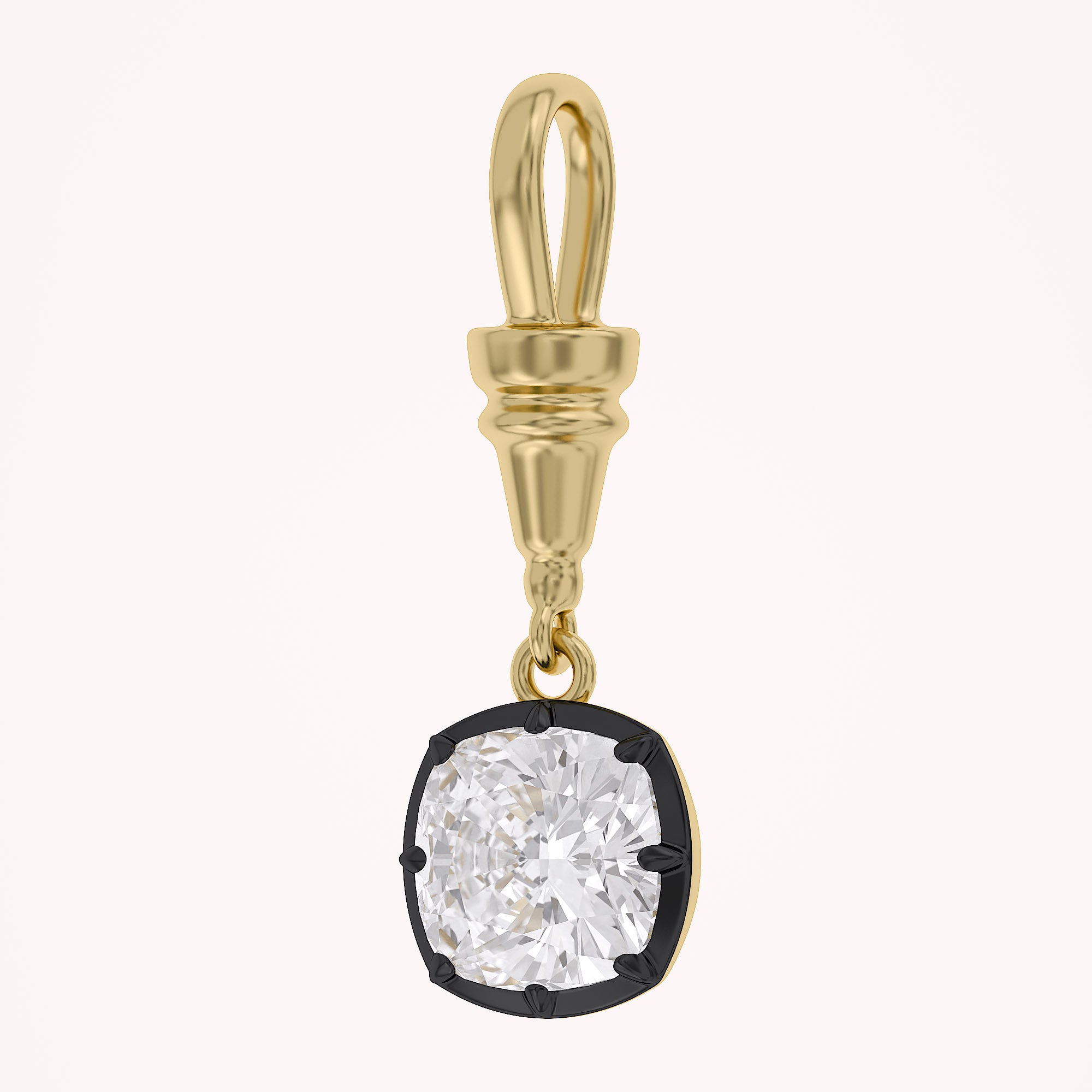 Cushion-Cut Dog Clip Bail Pendant | Lab-Grown Diamond