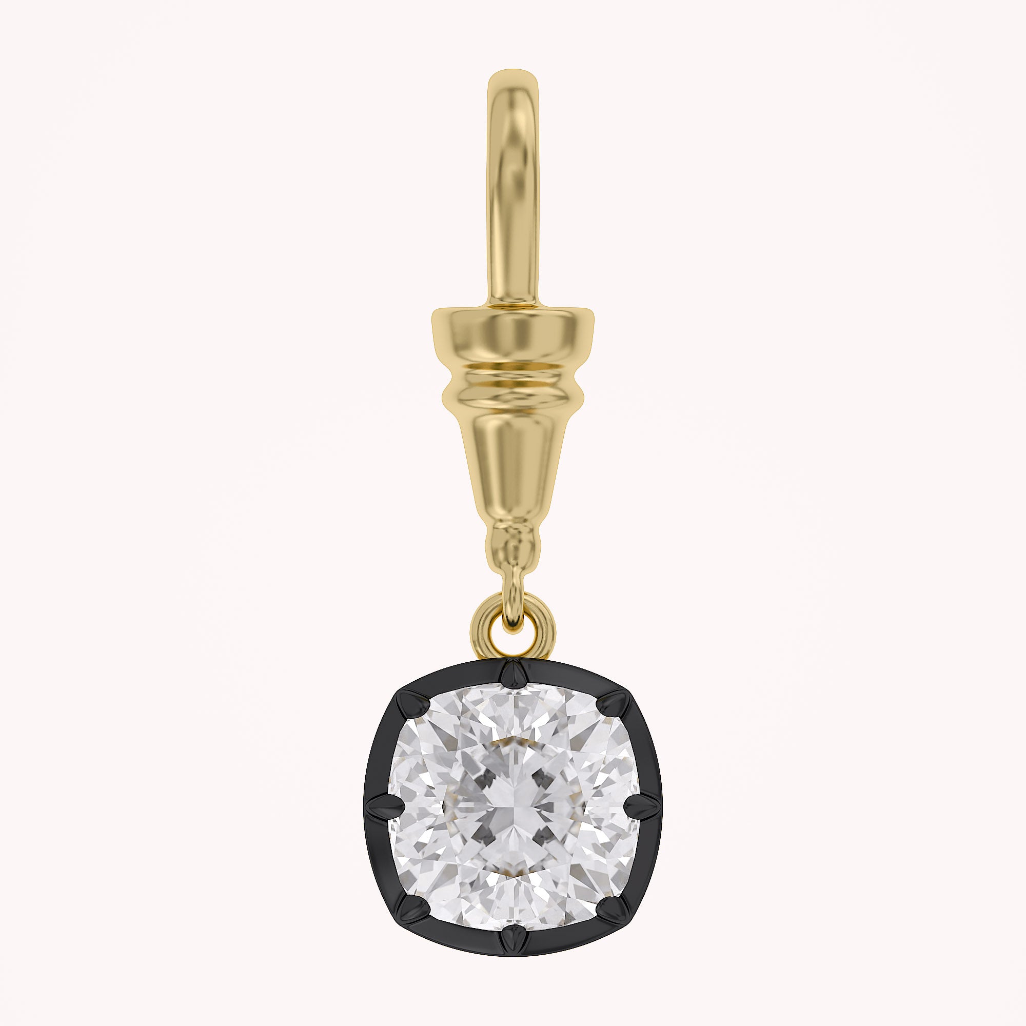 Cushion-Cut Dog Clip Bail Pendant | Lab-Grown Diamond