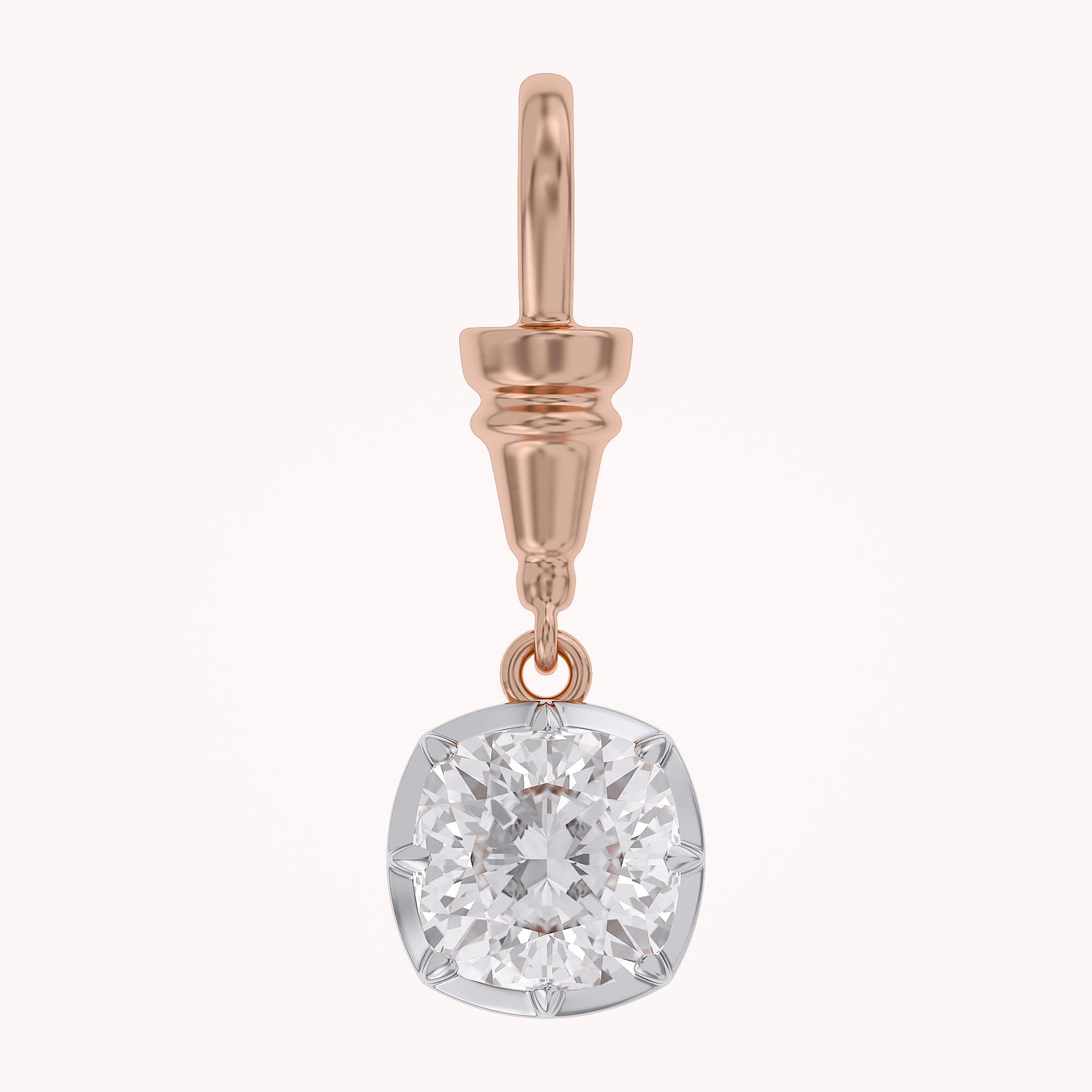 Cushion-Cut Dog Clip Bail Pendant | Lab-Grown Diamond