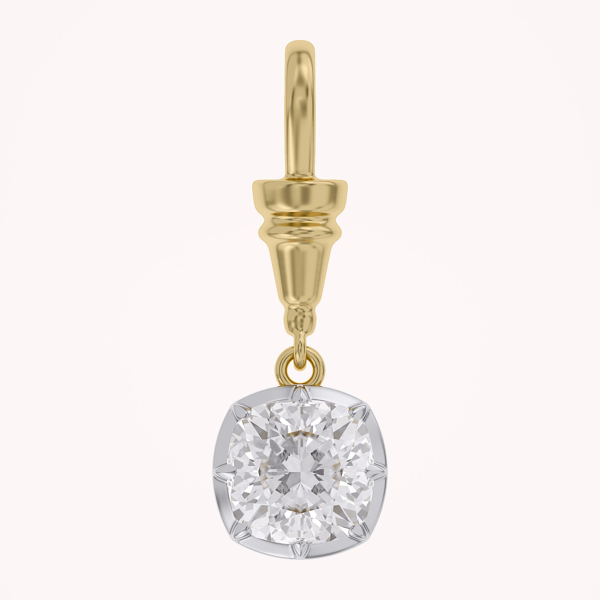 Cushion-Cut Dog Clip Bail Pendant | Lab-Grown Diamond