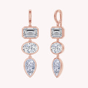 Three-Stone Lab Created Moissanite Drop Pendant