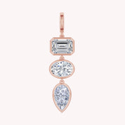 Three-Stone Lab-Grown Diamond Drop Pendant