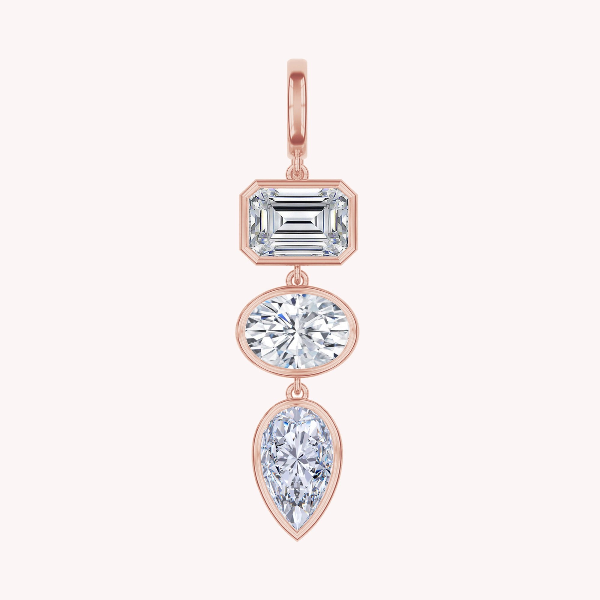 Three-Stone Lab-Grown Diamond Drop Pendant