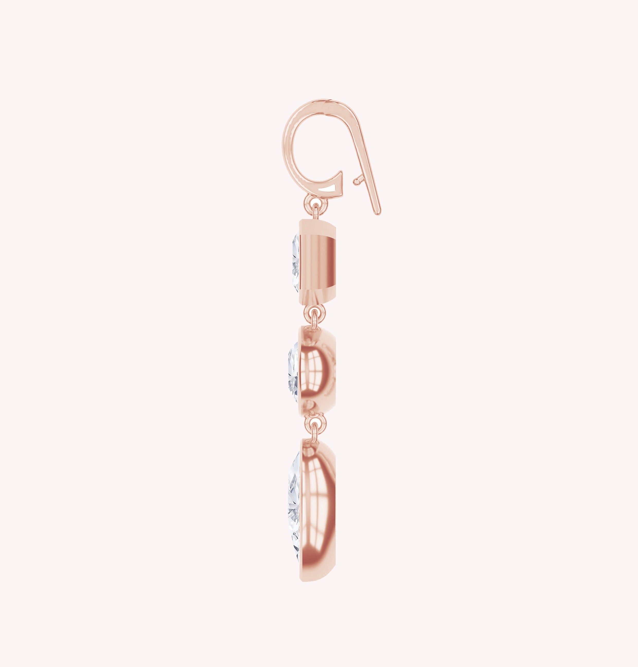 Three-Stone Lab Created Moissanite Drop Pendant
