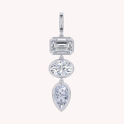 Three-Stone Lab-Grown Diamond Drop Pendant