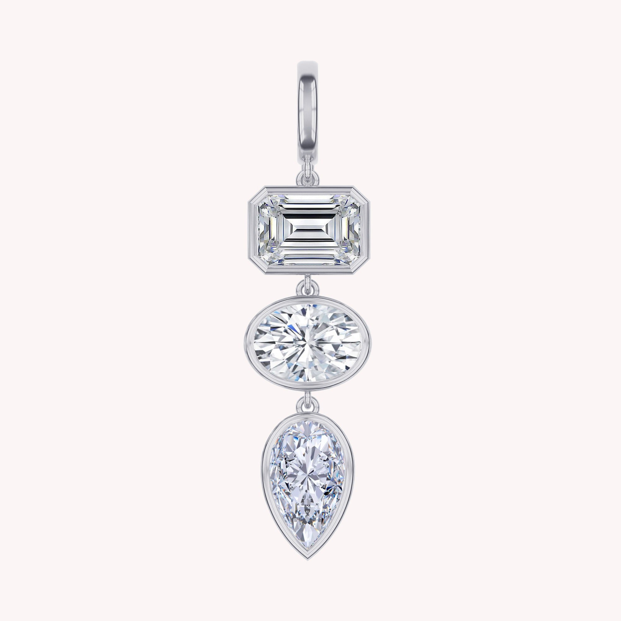Three-Stone Lab-Grown Diamond Drop Pendant