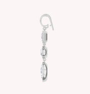 Three-Stone Lab Created Moissanite Drop Pendant