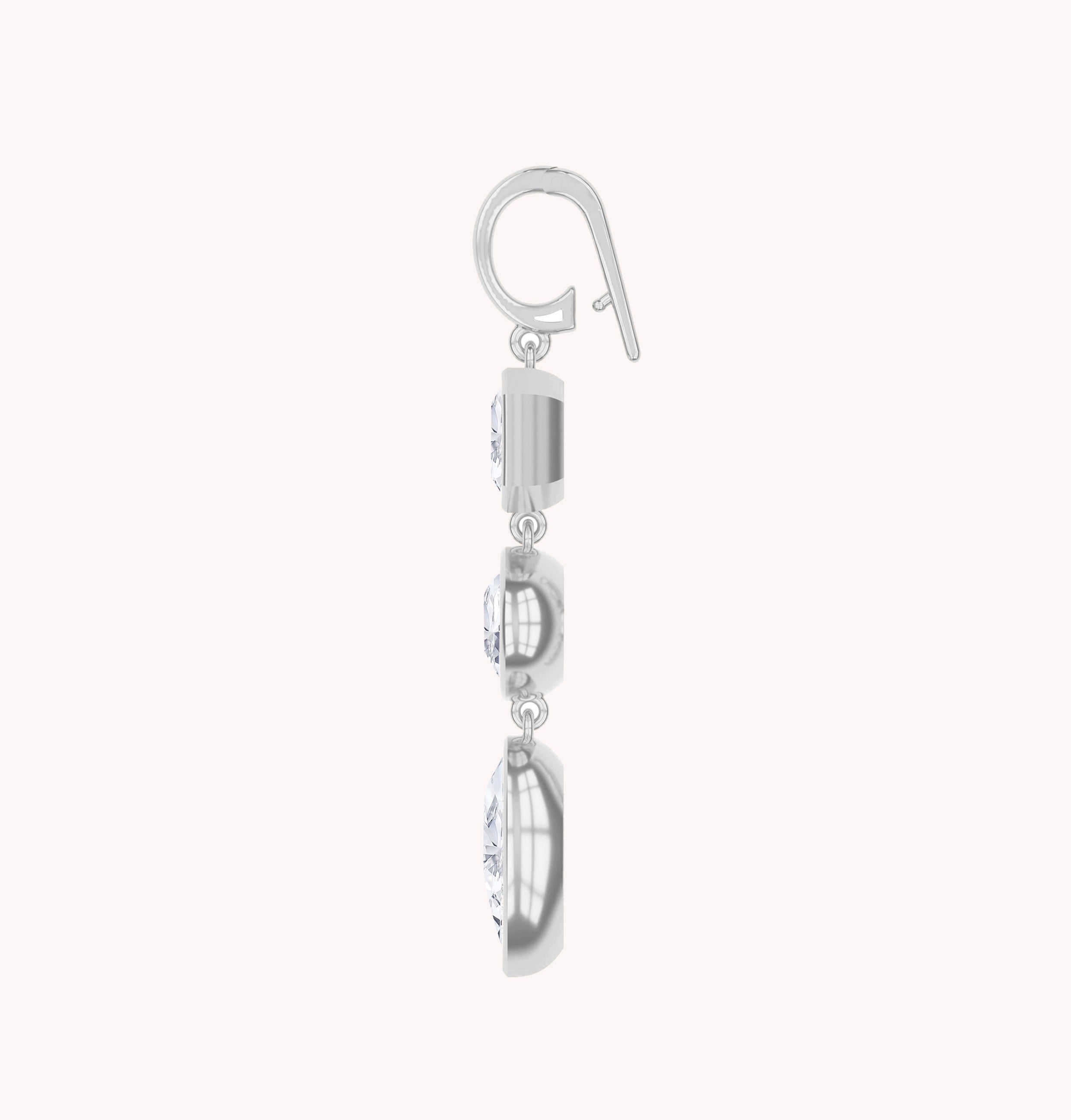 Three-Stone Lab Created Moissanite Drop Pendant