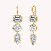 Three-Stone Lab Created Moissanite Drop Pendant