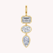 Three-Stone Lab-Grown Diamond Drop Pendant