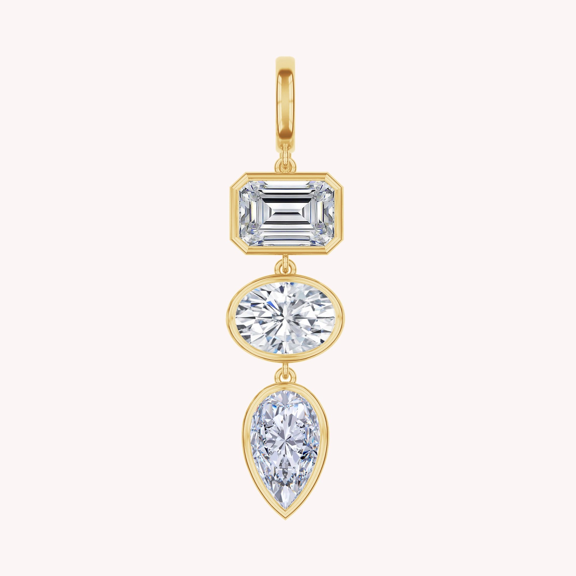 Three-Stone Lab-Grown Diamond Drop Pendant