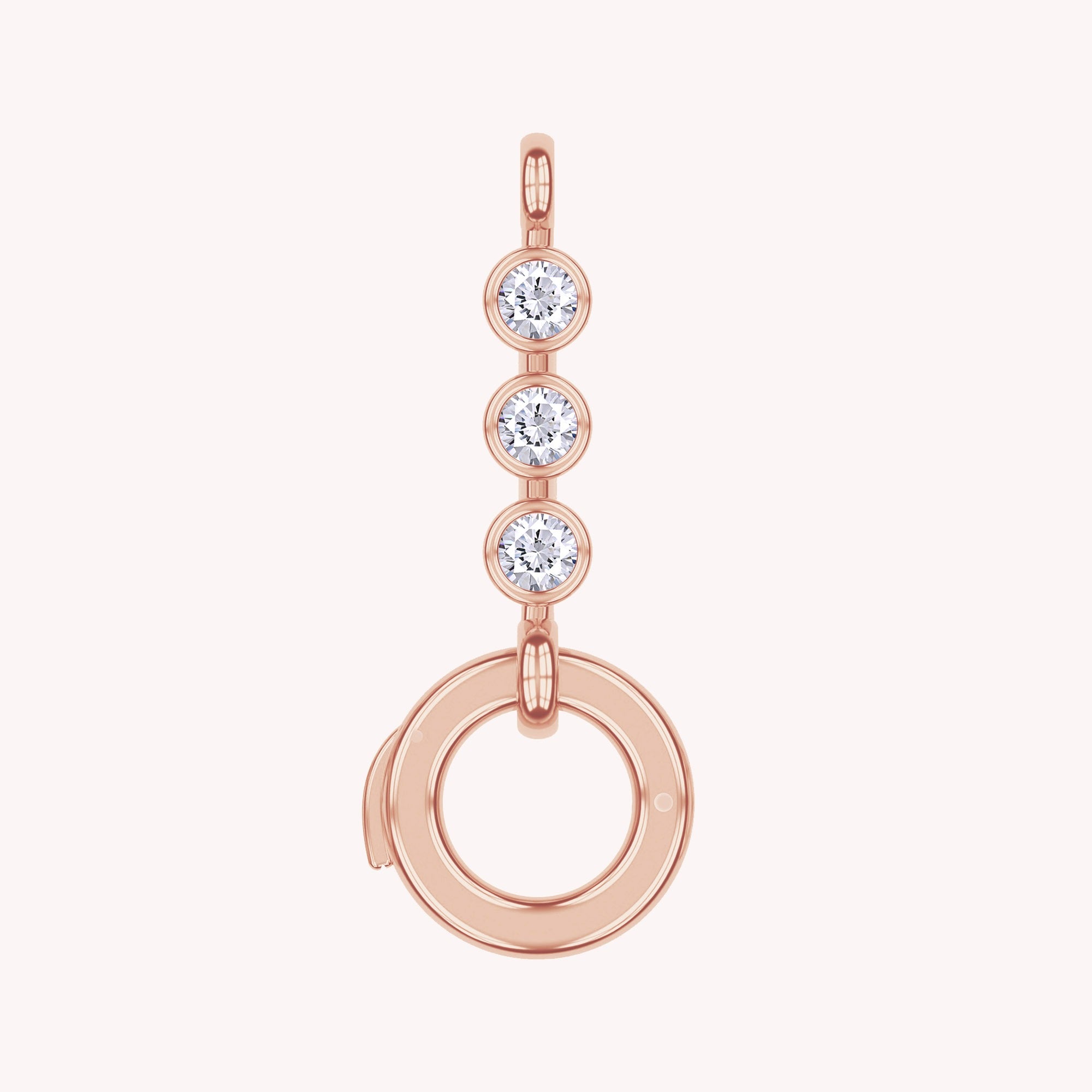 Three Stone Lab Created Moissanite Circle Pendant