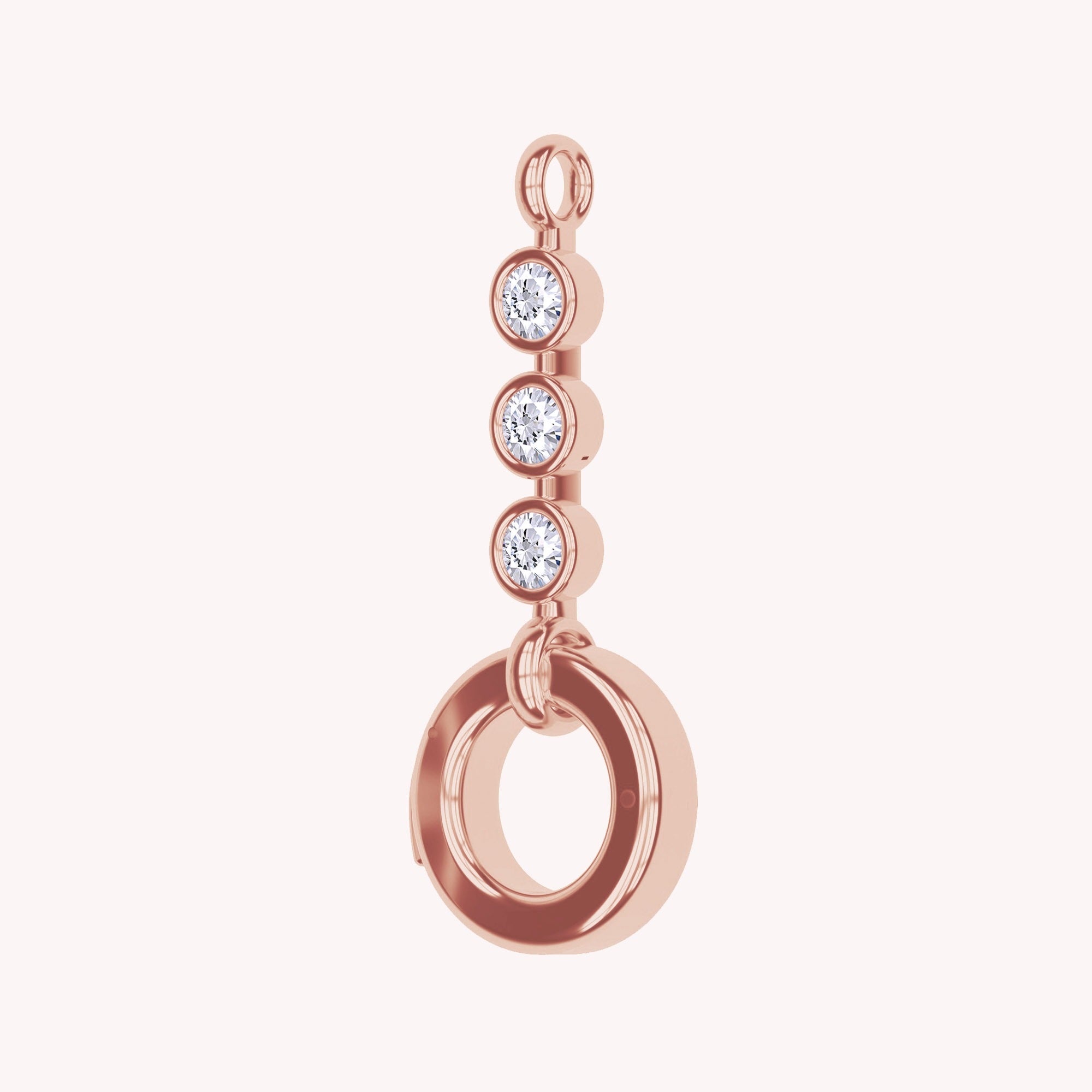 Three Stone Lab Created Moissanite Circle Pendant