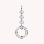 Three Stone Lab Created Moissanite Circle Pendant