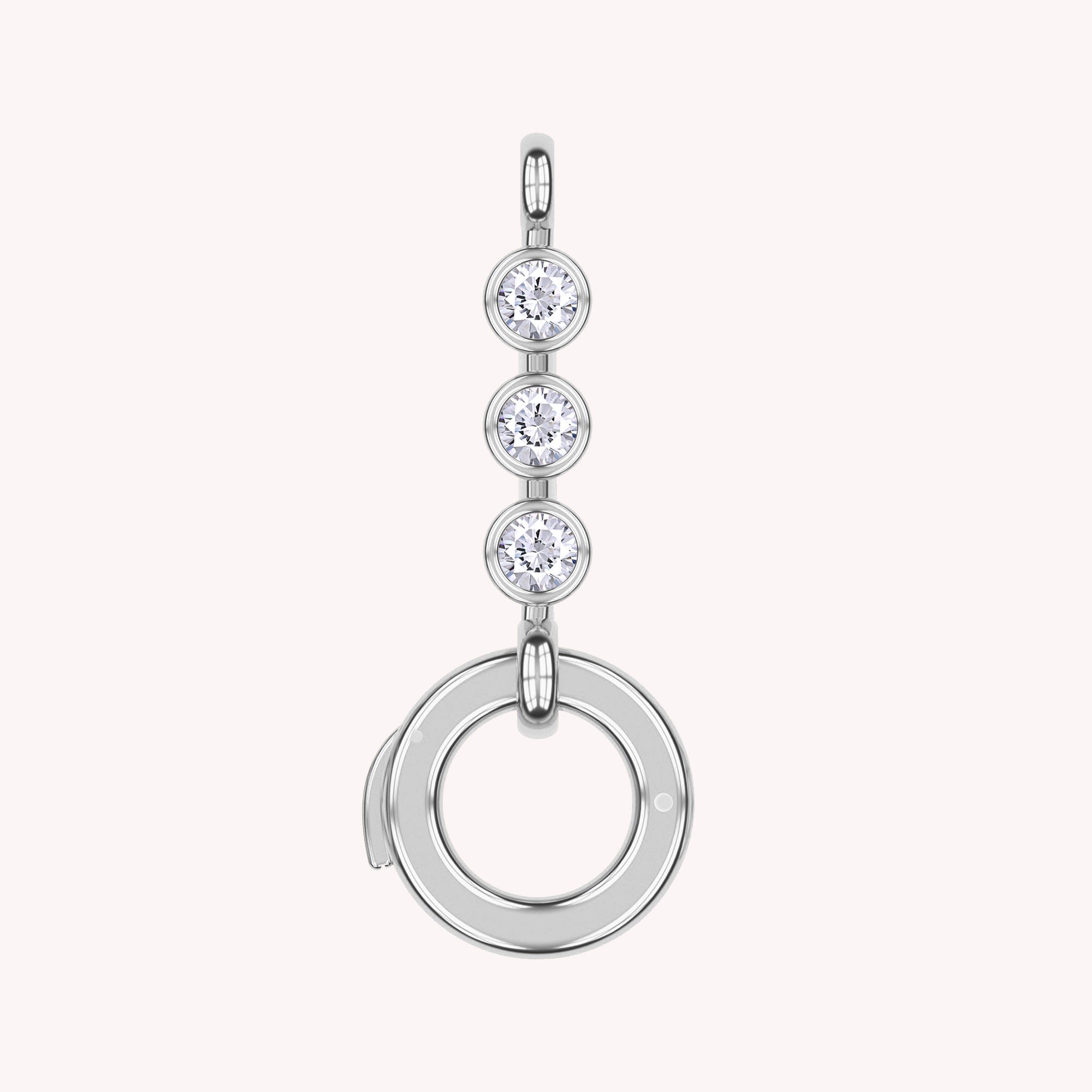 Three Stone Lab Created Moissanite Circle Pendant